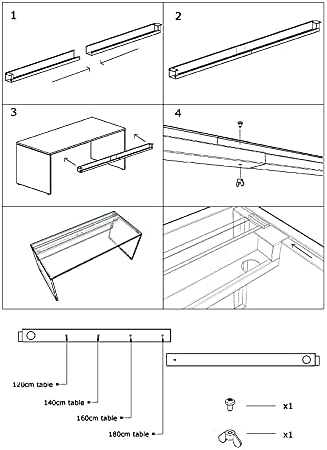 Schreibtisch Nuvi, 160 cm x 80 cm x 75 cm, grau Dekor, inkl. Kabelkanal