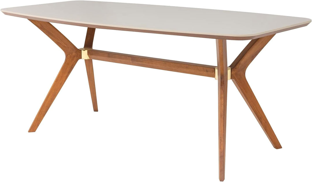 furni24 X Esstisch aus Holz Rechteckiger Moderner Esstisch Küchen Tisch Holztisch für Wohnzimmer Esszimmer Küche, Farbe Sandstein 180x90x75 cm