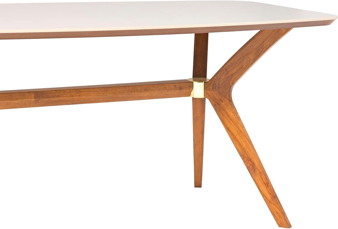 furni24 X Esstisch aus Holz Rechteckiger Moderner Esstisch Küchen Tisch Holztisch für Wohnzimmer Esszimmer Küche, Farbe Sandstein 180x90x75 cm