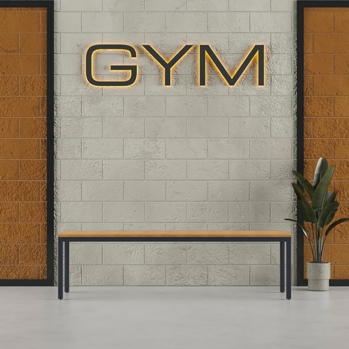 Furni24 Sitzbank für Umkleideräume BxHxT: 150x42x40 cm, Umkleidesitzbank, Umkleidebank, Garderobenbank, Sportbank, Bank mit Echtholz für Fitnessstudio