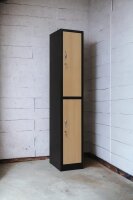 Garderobenschrank 2-türig schwarz /Buche Dekor