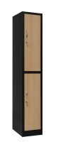 Garderobenschrank 2-türig schwarz /Buche Dekor