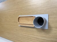 Desk Organizer Stifthalter, Telefonständer (10x10x25 cm, Grau)