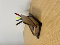 Desk Organizer Stifthalter, Telefonständer (10x10x25 cm, Schwarz)