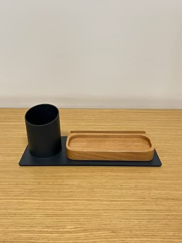 Desk Organizer Stifthalter, Telefonständer (10x10x25 cm, Anthrazit)