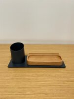 Desk Organizer Stifthalter, Telefonständer (10x10x25 cm, Anthrazit)