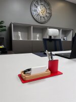 Desk Organizer Stifthalter, Telefonständer (10x10x25 cm, Rot)