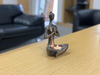 Wohnaccessoires, Yoga-Frau, Bronze