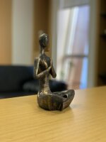Wohnaccessoires, Yoga-Frau, Bronze