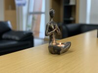 Wohnaccessoires, Yoga-Frau, Bronze