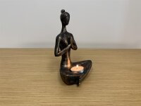 Wohnaccessoires, Yoga-Frau, Bronze