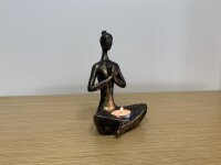 Wohnaccessoires, Yoga-Frau, Bronze