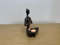 Wohnaccessoires, Yoga-Frau, Bronze