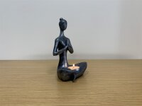 Wohnaccessoires, Yoga-Frau, Grau