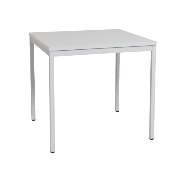 Furni24 Schreibtisch-Stahlgestell 80x80x75cm, Grau, TÜV/GS-Einfache Montage, Arbeitstisch, Bürotisch, Küchentisch, Esstisch, Druckertisch Büro-Möbel Arbeitszimmer Computertisch Gaming-Tisch Mehrzwecktisch