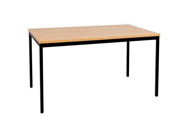 Furni24 Schreibtisch-Stahlgestell 140x80x75cm, Buche, TÜV/GS-Einfache Montage, Arbeitstisch, Bürotisch, Küchentisch, Esstisch, Druckertisch Büro-Möbel Arbeitszimmer Computertisch Gaming-Tisch Mehrzwecktisch