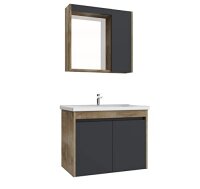 Badmöbel Set 1, anthrazit, 80 cm Waschbecken inkl....