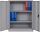 Furni24 Aktenschrank, fertig montiert, 100x80x38cm, Stahlflügeltürschrank Materialschrank, Abschließbarer Spind, Aktenschrank mit 3 Fächern, Werkzeugschrank, Mehrzweckschrank, Universalschrank, grau