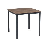 Furni24 Schreibtisch D-Profil Nova 80x80x75cm, Nussbaum,...