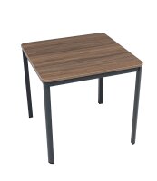 Furni24 Schreibtisch D-Profil Nova 80x80x75cm, Nussbaum,...