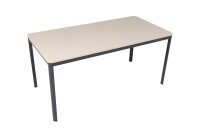 Furni24 Schreibtisch D-Profil Nova 120x80x75cm, Sandfarbe, Einfache Montage, Arbeitstisch, Bürotisch, Küchentisch,Esstisch, Druckertisch Büro-Möbel Computertisch Gaming-Tisch Mehrzwecktisch