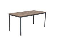 Furni24 Schreibtisch D-Profil Nova 140x70x75cm, Nussbaum, Einfache Montage, Arbeitstisch, Bürotisch, Küchentisch, Esstisch, Druckertisch Büro-Möbel Computertisch Gaming-Tisch Mehrzwecktisch