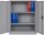 Furni24 Aktenschrank, fertig montiert, 120x92x42cm, Stahlflügeltürschrank Materialschrank, Abschließbarer Spind, Aktenschrank mit 3 Fächern, Werkzeugschrank, Mehrzweckschrank, Universalschrank, grau
