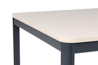 Furni24 Schreibtisch D-Profil Nova 140x70x75cm, Sandfarbe, Einfache Montage, Arbeitstisch, Bürotisch, Küchentisch,Esstisch, Druckertisch Büro-Möbel Computertisch Gaming-Tisch Mehrzwecktisch