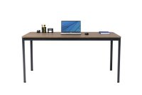 Furni24 Schreibtisch D-Profil Nova 160x80x75cm, Nussbaum,...