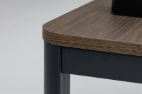 Furni24 Schreibtisch D-Profil Nova 200x80x75cm, Nussbaum, Einfache Montage, Arbeitstisch, Bürotisch, Küchentisch, Esstisch, Druckertisch Büro-Möbel Computertisch Gaming-Tisch Mehrzwecktisch
