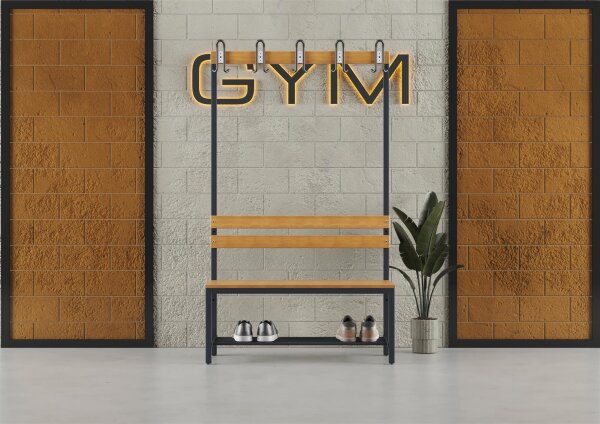 Garderobenbank einseitig mit Schuhrost 100 cm anthrazit