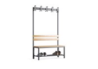 Garderobenbank einseitig mit Schuhrost 100 cm anthrazit