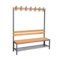 Garderobenbank einseitig mit Schuhrost 150 cm anthrazit