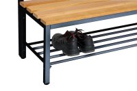 Garderobenbank einseitig mit Schuhrost 150 cm anthrazit