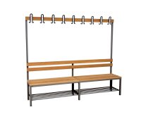 Garderobenbank einseitig mit Schuhrost 200 cm anthrazit