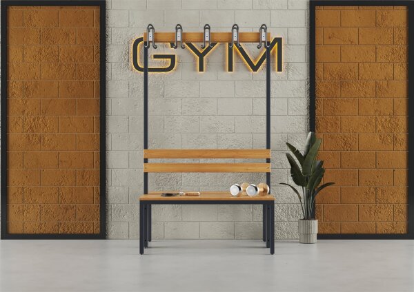 Garderobenbank doppelseitig 100 cm anthrazit