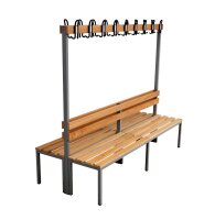 Garderobenbank doppelseitig 200 cm anthrazit