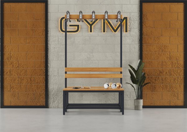 Garderobenbank doppelseitig mit Schuhrost 100 cm anthrazit