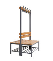 Garderobenbank doppelseitig mit Schuhrost 100 cm anthrazit