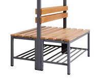 Garderobenbank doppelseitig mit Schuhrost 100 cm anthrazit