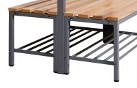 Garderobenbank doppelseitig mit Schuhrost 150 cm anthrazit