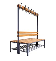 Garderobenbank doppelseitig mit Schuhrost 150 cm anthrazit