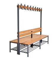 Garderobenbank doppelseitig mit Schuhrost 200 cm anthrazit