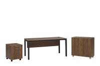 Schreibtisch Tetra, 180 cm x 80 cm x 75 cm, Nussbaum Dekor/anthrazit RAL 7016