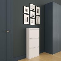 Schuhkipper, Metall 50 x15 x103,5 cm, weiß RAL 9003