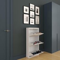 Schuhkipper, Metall 50 x15 x103,5 cm, weiß RAL 9003