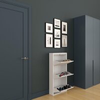 Schuhkipper, Metall 50 x15 x103,5 cm, weiß RAL 9003