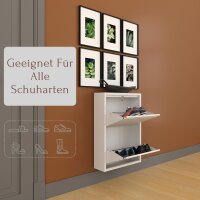Schuhkipper Metall 50 x15 x70,5 cm, 2 Klappen, weiß...