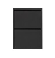Schuhkipper Metall 50 x15 x70,5 cm, 2 Klappen, schwarz RAL 9005