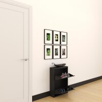 Schuhkipper, Metall 50 x15 x70,5 cm, schwarz RAL 9005